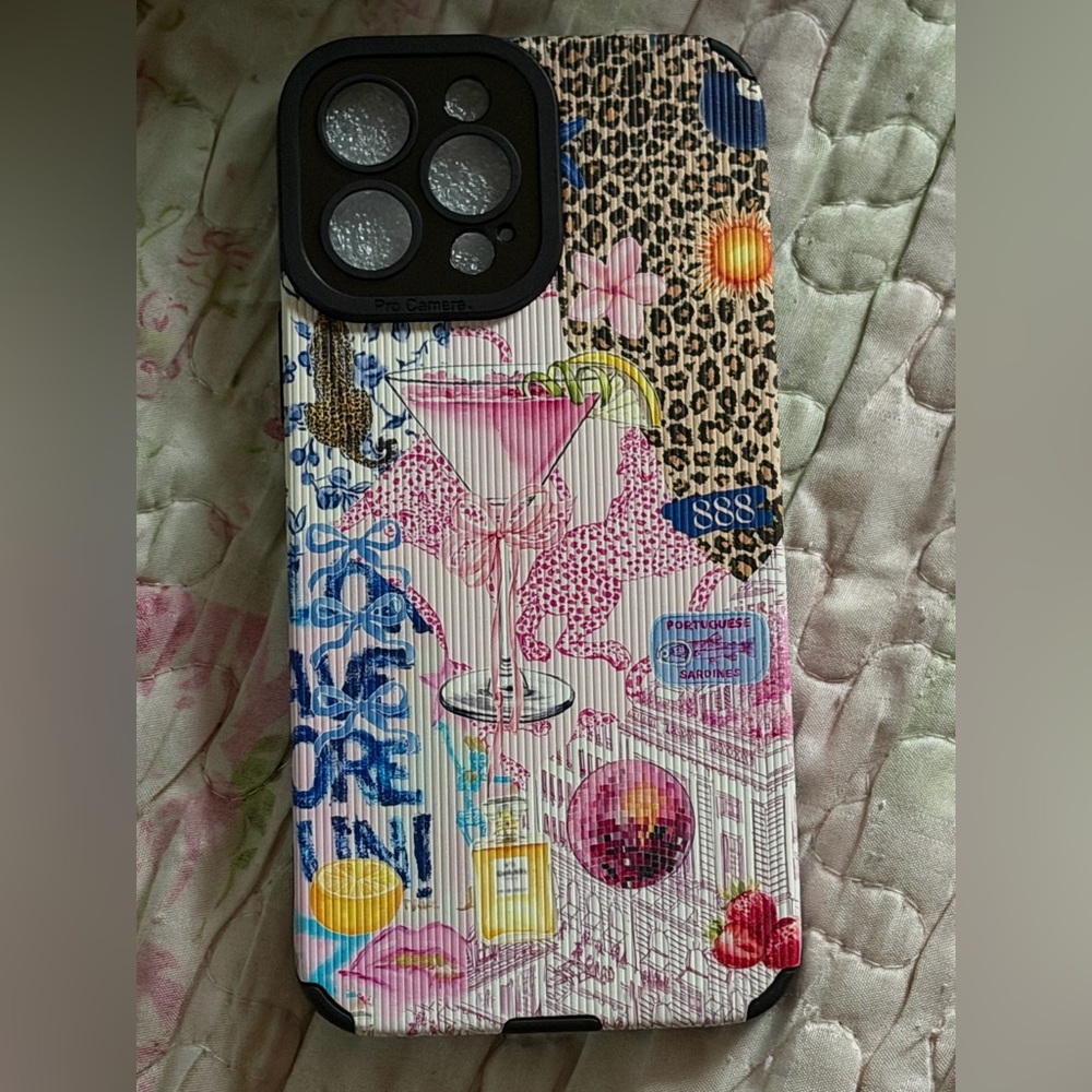 Stylish Pink Patterned Phone Case - Multi-Color Design